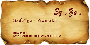 Száger Zsanett névjegykártya