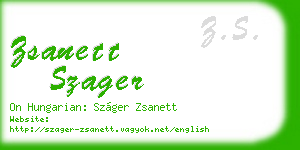 zsanett szager business card