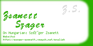 zsanett szager business card